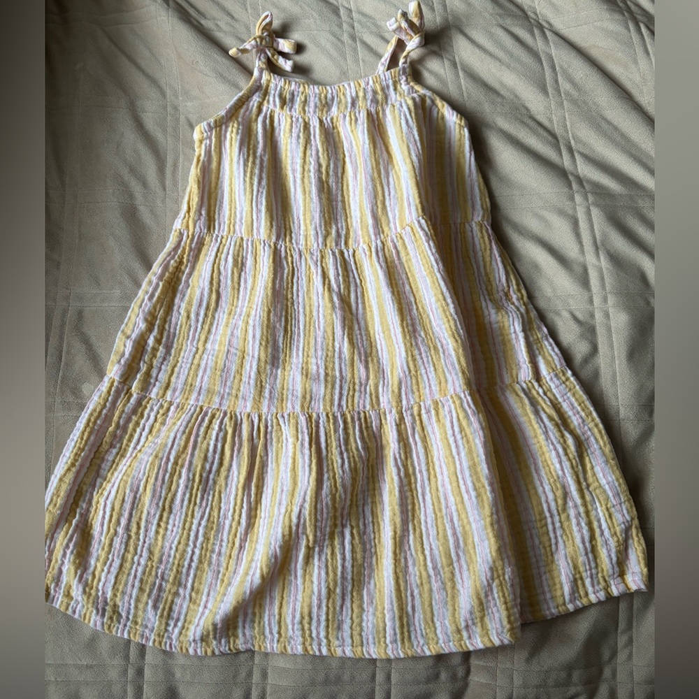 Cat & Jack Yellow and White Striped Dress